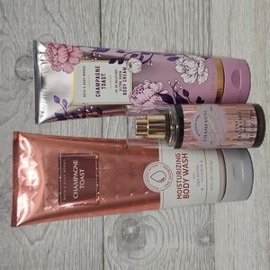 Bath & Body Works Champagne Toast 3pc Set Wash Cream Mist